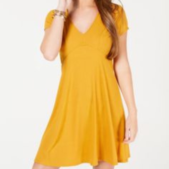 casual mustard dress